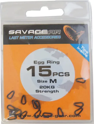 Savage Gear Egg Ring Gr. M - 15 Ringe, Verbindungsring für Vorfachmontage