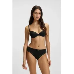 HUGO Slip mit Spitzenbesatz - Elegante Microfaser in Schwarz, Größe XS - Modischer Slip in Schwarz aus atmungsaktiver Microfaser. Mit feinem Spitzenbesatz für einen eleganten Look. Ideal für jeden Tag und komfortabel zu tragen.