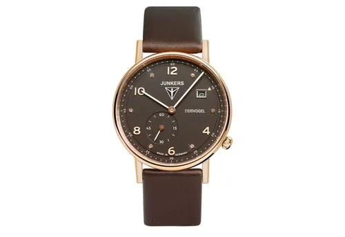 Junkers-Uhren Quarzuhr Eisvogel F13 Lady - Armbanduhren mit Swarovski-Kristallen, elegantes Design in Roségold, ideal für stilbewusste Damen.