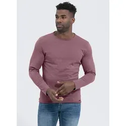 Key Largo Langarmshirt Cheese vintage Look uni Basic MLS00033 Rundhalsauschnitt unifarben langarm slim fit XXL