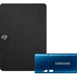 Seagate Expansion Portable 1 TB + Samsung USB-C Flash Drive 64 GB