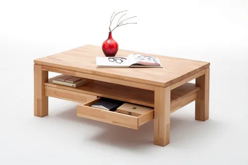 MCA furniture Couchtisch Gordons - Kernbuche-massiver Couchtisch mit geölter Oberfläche, rechteckig und ideal für stilvolle Wohnzimmergestaltung. Maße: 115 cm x 70 cm x 45 cm, robust und langlebig.