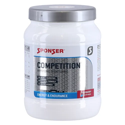 Sponser Sportgetränk Energy Competition Himbeere 1000g - Hypotonisches Sportgetränk für höchste Energieansprüche, unterstützt die Leistungsfähigkeit und Rehydrierung während und nach dem Sport, ohne künstliche Zusatzstoffe.