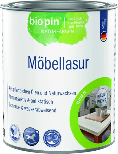 Biopin Möbellasur 375 ml kalkweiß  Holzlasur