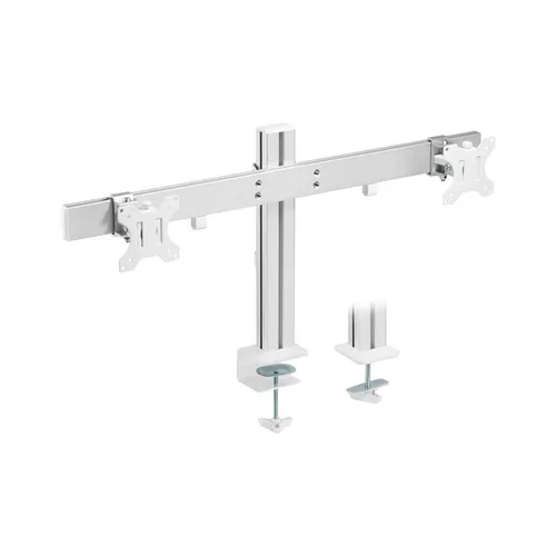 InLine Aluminium Monitor-Tischhalterung für 2 Monitore bis 32" - Hochbelastbar und ergonomisch, ideal für effizientes Arbeiten in Callcentern und Büros