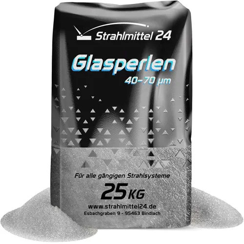 Glasperlen Strahlmittel 40-70 µm Sandstrahlen Strahlgut Glasstrahlen 25 kg