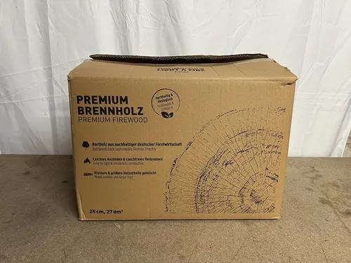 Höfats Premium Brennholz 12kg – Hochwertiges Hartholz - Nachhaltiges Premium Brennholz für Kamin und Grill – ideal für ein rauchfreies Feuer und stimmungsvolle Abende. Unter 20 % Restfeuchte für effizientes Abbrennen.