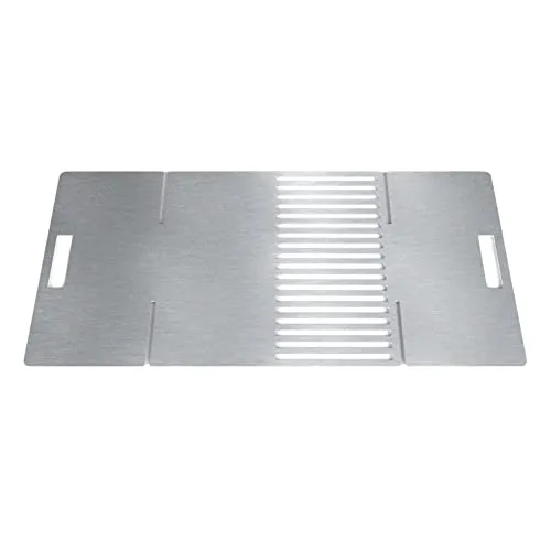 MOCAVI Grillrost/Plancha mit Ablage Edelstahl für Feuertonne und Feuerkorb Edelstahlrost Grillgitter eckig