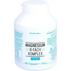 Magnesium 8fach Komplex 400 mg Kapseln - Nahrungsergänzungsmittel mit 8-fach Magnesiumkomplex, unterstützt Muskel- und Nervenfunktionen, ideal für aktive Lebensstile. Jetzt in Ihrer Versandapotheke erhältlich!