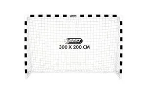 BEST SPORTING Fußballtor Soccer 300 x 200 cm - Wetterfest & Sicher - Fußballtor für Kinder in Schwarz/Weiß, schnell aufbaubar in 30 Minuten und wetterbeständig für unbeschwerten Spielspaß im Garten.