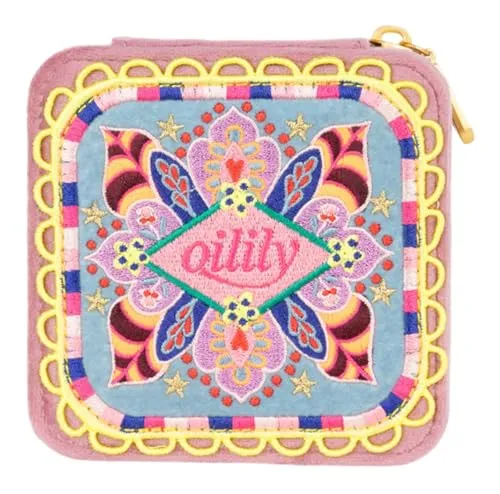 Oilily Schmuckkoffer Jewel Jewelry Case - Schmuckkoffer im floralen Design, aus robustem Polyester, ideal zum sicheren Aufbewahren von Schmuckstücken, Maße: 12x11x6.5 cm.
