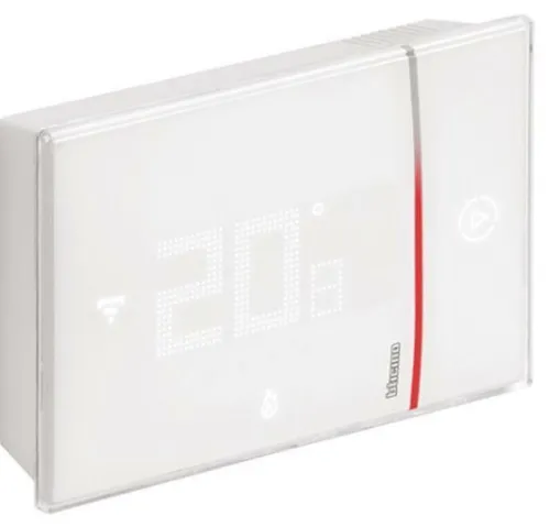 bticino Smarther mit Netatmo XW8002W - Aufputz-Thermostat mit WLAN - Raumtemperaturregler mit integrierter WLAN-Schnittstelle für einfache Smartphone-Steuerung und präzise Anzeige von Raumtemperatur und Luftfeuchtigkeit.