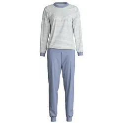 CALIDA Flower Nights Damen Pyjama mit Bündchen - Weicher und pflegeleichter Schlafanzug mit elastischem Hosenbund und softe Bündchen für höchsten Tragekomfort. Ideal für entspannte Nächte.