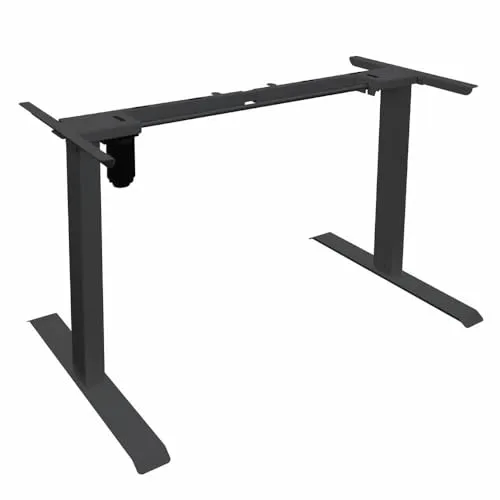 HOME DELUXE AXION Schreibtischgestell - Höhenverstellbar, Schwarz - Hochwertiges Schreibtischgestell aus Kohlenstoffstahl, höhenverstellbar von 75 bis 125 cm, inkl. USB-Stecker und praktischer Aufbewahrungstasche. Ideal für individuelle Anpassung an Ihre Bedürfnisse.