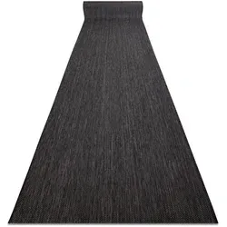 Läufer Sisal Sion Melange Flach Gewebt Schwarz 100x440 cm - Flach gewebter Sisal-Teppich in stilvollem Schwarz, langlebig und pflegeleicht. Ideal für ein gemütliches Zuhause und zur Verbesserung des Raumklimas.