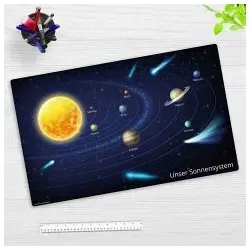 Cover-your-desk Schreibtischunterlage für Kinder und Erwachsene Unser Sonnensystem, aus hochwertigem Vinyl , 65 x 40 cm