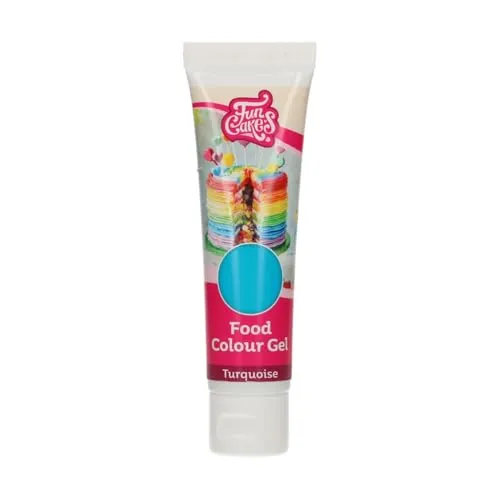 FunCakes Food Colour Gel Türkis: Hochkonzentrierte Lebensmittelfarbe für Teig, Sahne, Fondant, Marzipan. Einfache Dosierung. Einzelne Tropfen, um lebendige Farben zu erzeugen. Halal. 30 g.