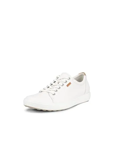 ECCO Damen-Sneaker Soft 7, White Droid 7,5 - Damen-Sneaker mit herausnehmbarer Einlegesohle, aus hochwertigem Leder für höchsten Tragekomfort und skandinavisches Design.