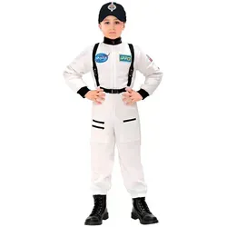 Carnival Party Kostümoverall "Astronaut" in Weiß, Größe 164 - Faschingskostüm für Damen in Weiß mit Stehkragen und Reißverschluss. Ideal für Fasching und Karneval, inklusive integrierten Gürtel und Träger für perfekten Sitz.