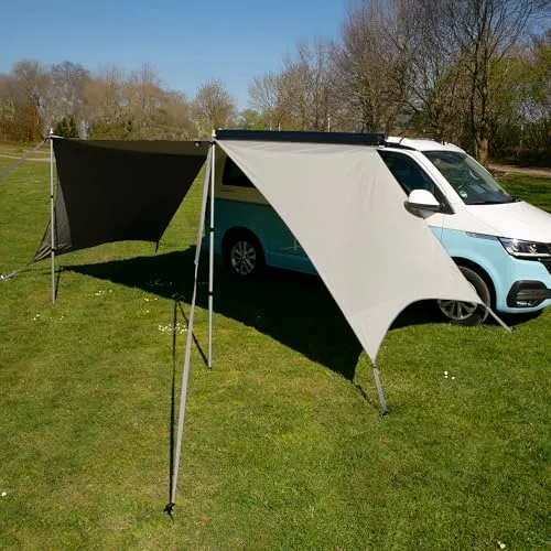 your GEAR Tropea TC Bus Vorzelt UV 50+ Tarp - Caravan-Zubehör: Vielseitiges Sonnendach mit 2,5 x 2,4 m Fläche, UV 50+ Schutz und wasserdicht. Ideal für Bulli und Wohnmobile, schnell aufgebaut mit stabilem Zubehör.