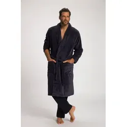 JP1880 Bademantel Bademantel Homewear Mikrofaser Bindegürtel bis 8XL, Langform, Materialmix grau|grün 4XL