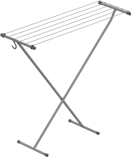 Wäscheständer Compact Space Grey - Grau - Kompakter Wäscheständer für kleine Wäschen. Ideal für Trainingskleidung, Handtücher und mehr. Mit rutschfesten Füßen für sicheren Stand in der Badewanne und klappbarem Design für platzsparende Aufbewahrung.