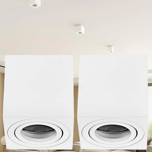 Sweet Led Aufbauspot Weiß Matt 2er – Schwenkbare Aluminium Deckenspots - Moderne Deckenspots aus langlebigem Aluminium im eleganten matt-weißen Finish. Flexibel einstellbar für optimale Lichtausrichtung – perfekt für Flur, Küche oder Büro.