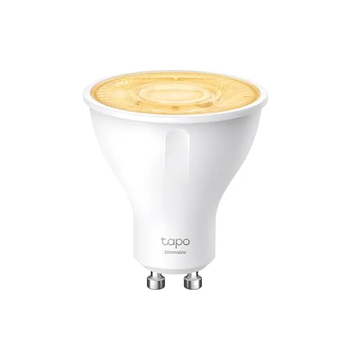 Tapo smarte WLAN Glühbirne GU10 Tapo L610, Energie sparen, 2.9 W Entspricht 50W, dimmbare alexa smarte lampe, smart home alexa zubehör,kompatibel mit Alexa,Google Assistant, Weiss