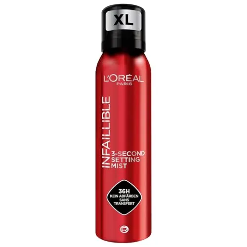 L'Oréal Paris Infaillible 3-second Setting Mist XL, Zum Fixieren von Make up, Transferfest in 3 Sekunden, Fixier-Spray für bis zu 36 Stunden Halt, 1 x 150 ml