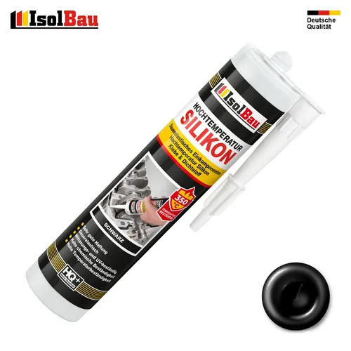 Hochtemperatursilikon 300ml - Dichtmasse bis 350°C - Dicht- & Spachtelmassen, hochtemperaturbeständig bis 350°C, ideal für Ofen und Motoranwendungen, mit 300ml pro Kartusche für ca. 18 Lfm Fugen.