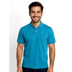 Kappa Poloshirt Aarau M in Azure Blau - Stylisches Kappa Poloshirt aus 100% Baumwolle, ideal für einen modernen Casual-Look. Kurzärmlig und mit Polo-Kragen für optimalen Tragekomfort.