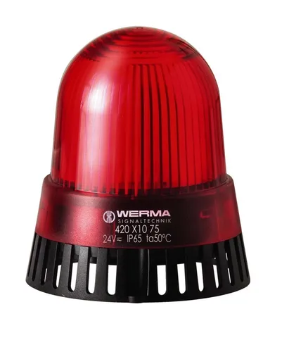 Werma LED-Mehrtonsirene BM 42012075 - Zuverlässige LED-Mehrtonsirene mit 8 Tönen, 105 dB Lautstärke und IP65 Schutz. Ideal für Wand- oder Deckenmontage in Notbeleuchtungen.