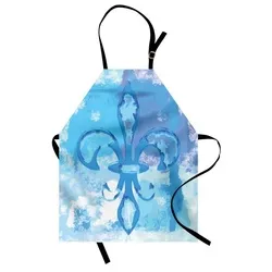 Abakuhaus Kochschürze Höhenverstellbar Klare Farben ohne verblassen, Blau Frankreich Fleur de Lis blau