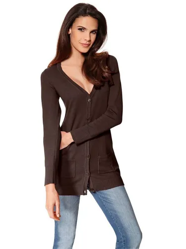 heine Strickjacke Feinstrickjacke, schokobraun