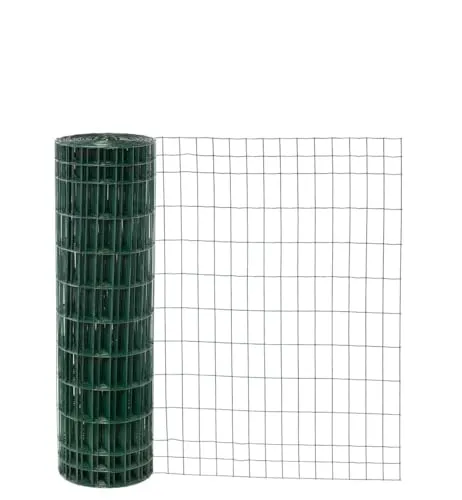 Garmix Gartenzaun Maschendraht Gitterzaun 25m - Stabil und Wetterfest - Maschendrahtzaun aus verzinktem Stahldraht mit PVC-Beschichtung, ideal für Garten, Tiergehege oder Abgrenzungen. Langlebig und einfach zu montieren, schützt vor Korrosion und Witterungseinflüssen.