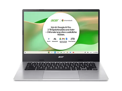 ACER 514 Chromebook mit Tastaturbeleuchtung - 14 Zoll Laptop mit MediaTek Prozessor, 4 GB RAM und 64 GB eMMC, ideal für schnelles Arbeiten und Surfen mit Google ChromeOS.