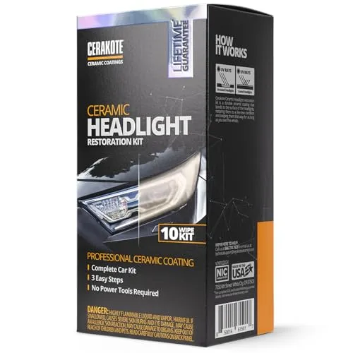 CERAKOTE Ceramic Headlight - Scheinwerfer Restaurierungs- und Reparatur Set - Polituren & Wachse, professionelles Set zur effektiven Restaurierung und Reparatur von Scheinwerfern für optimale Sicht und Sicherheit.