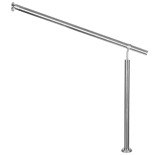 Edelstahl Handlauf Treppengeländer 150 cm mit Wandhalterung - Elegantes Edelstahlgeländer für Treppen, rostfrei und wetterbeständig. Ideal für innen und außen, mit einfacher Montage und in verschiedenen Längen erhältlich.