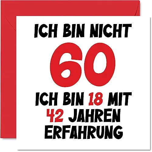 60. Geburtstagskarte Lustig für Männer Frauen Ihn Sie - Ich Bin 18 und 42 Jahre Erfahrung - Lustiger Sechzig Sechzigster Alles Gute Zum Karte Geburtstag, 145mm Scherzen Glückwunschkarten