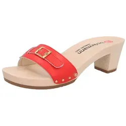 BERKEMANN Berkemann weiblich Holz Peggy Pantolette Leder Pantolette rot 5,0