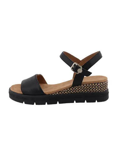 Tom Tailor Keilsandaletten Schwarz, Größe 38 - Damen Sandalen von Tom Tailor mit rutschhemmender Laufsohle und komfortablem Keil-Absatz, ideal für stilvolle Sommer-Outfits.