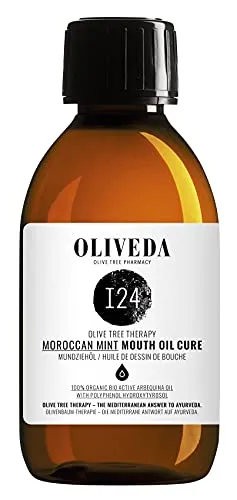 Oliveda Mundziehöl Detoxifying 200 ml - Mundspülung zur Entgiftung, reduziert Zahnfleischbluten und verbessert den Teint. Mit einzigartiger Synergie aus Olivenbaum Polyphenolen und Heilkräutern für strahlend weiße Zähne und ein frisches Mundgefühl.