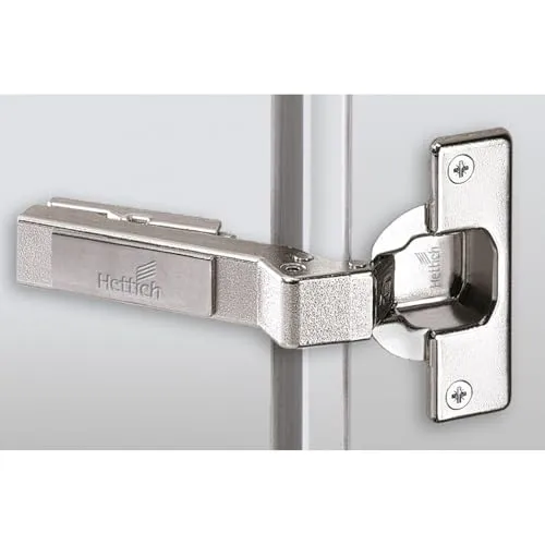 Hettich Intermat Winkelscharnier W45 - Silbernes Türscharnier - Hochwertiges Winkelscharnier aus robustem Eisen, ideal für Schranktüren. Mit vernickeltem Finish für eine ansprechende Optik und lange Haltbarkeit.