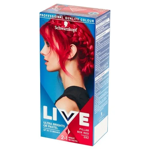 Schwarzkopf LIVE Ultra Brights or Pastel semipermanente Haarfarbe Farbton 092 Pillar Box Red 1 St.