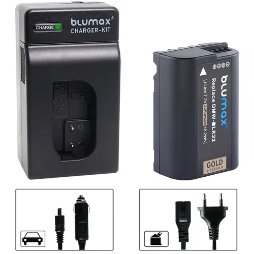 1x Akku + Lader für Panasonic DMW-BLK22  Lumix DC S5 G9 GH5 II GH6  2250mAh