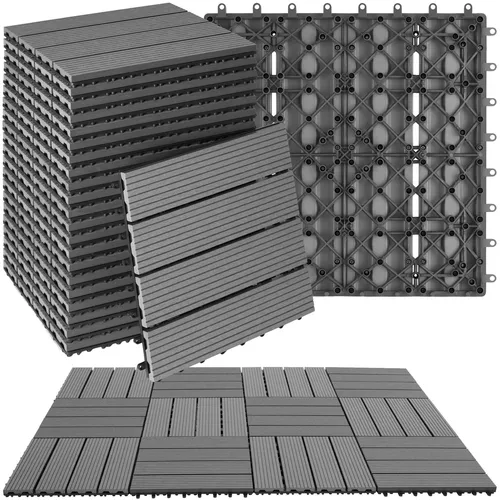 tectake Terrassendielen Terrassenfliesen 22-teiliges Set - Terrassendielen aus WPC im praktischen Klicksystem, ideal für einfache Verlegung und langlebige Nutzung auf Ihrer Terrasse.