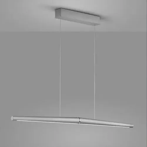 Helestra MÖWE LED Pendelleuchte - Mattnickel & Chrom - Elegante LED-Pendelleuchte aus Aluminium, ideal für stilvolle Beleuchtung in Wohnräumen. Zeitloses Design trifft auf Energieeffizienz.