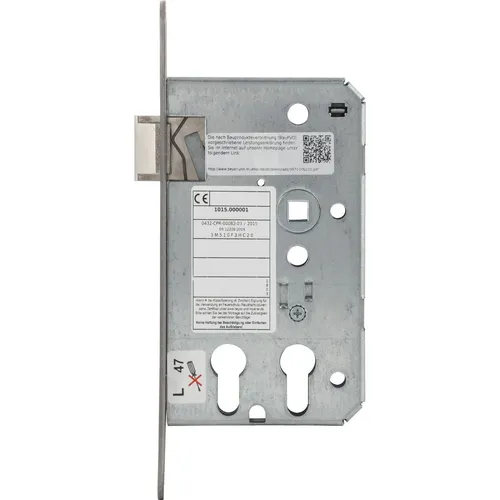 BMH Einstemmschloss 1015PZW - Links, 2 PZ - Schließtechnik für doppelte Nutzung eines EUROKEY-Zylinders, ideal für getrennte Schließanlagen. Robuste Edelstahl-Stulpausführung für erhöhte Sicherheit.