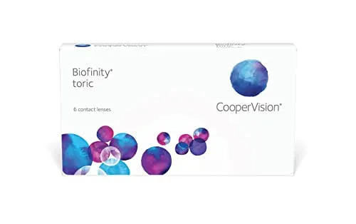 Biofinity Toric Monatslinsen, 6 Stück - Toric Kontaktlinsen für Astigmatismus, höchste Materialqualität und reduzierte Proteinablagerungen für optimalen Tragekomfort.