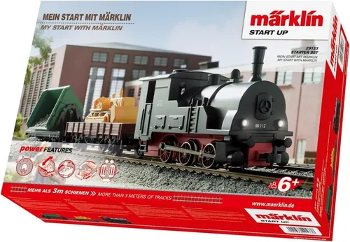 Märklin 29133 - Startpackung "Mein Start mit Märklin", inklusive Tenderlokomotive, zwei Güterwagen und kabellosem Power Control Stick für kreativen Spielspaß